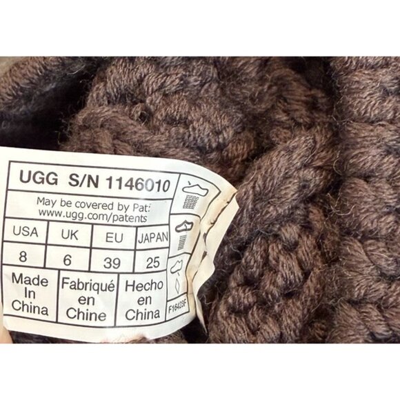 UGG Australia Women's Size 8 Classic Cardi Cable Knit Boots Dark Brown - Picture 10 of 14